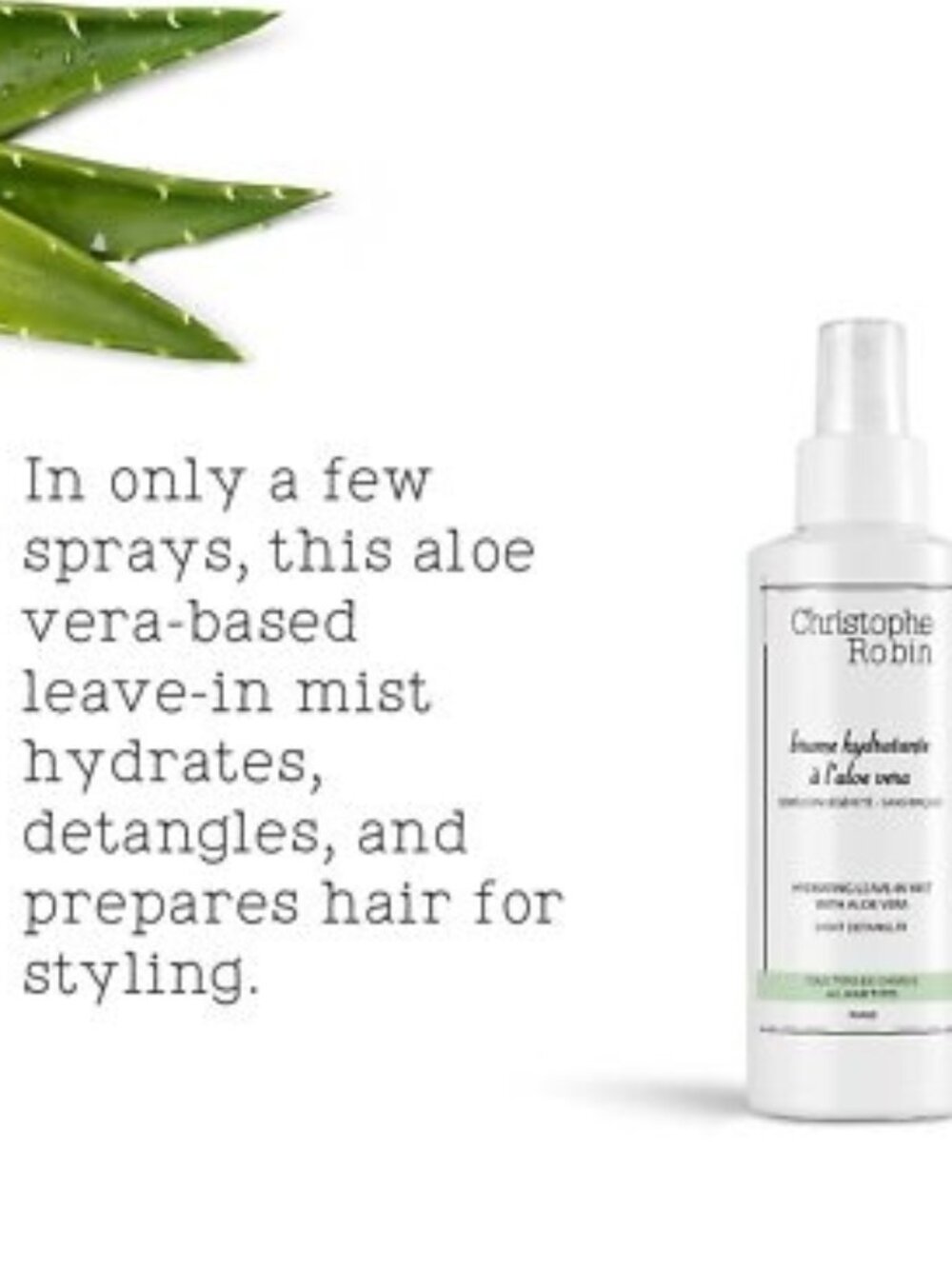 Christophe Robin Haircare Set,Hydrating Leave-In Mist Aloe Vera,Travel-3pc-NEW - Picture 7 of 15